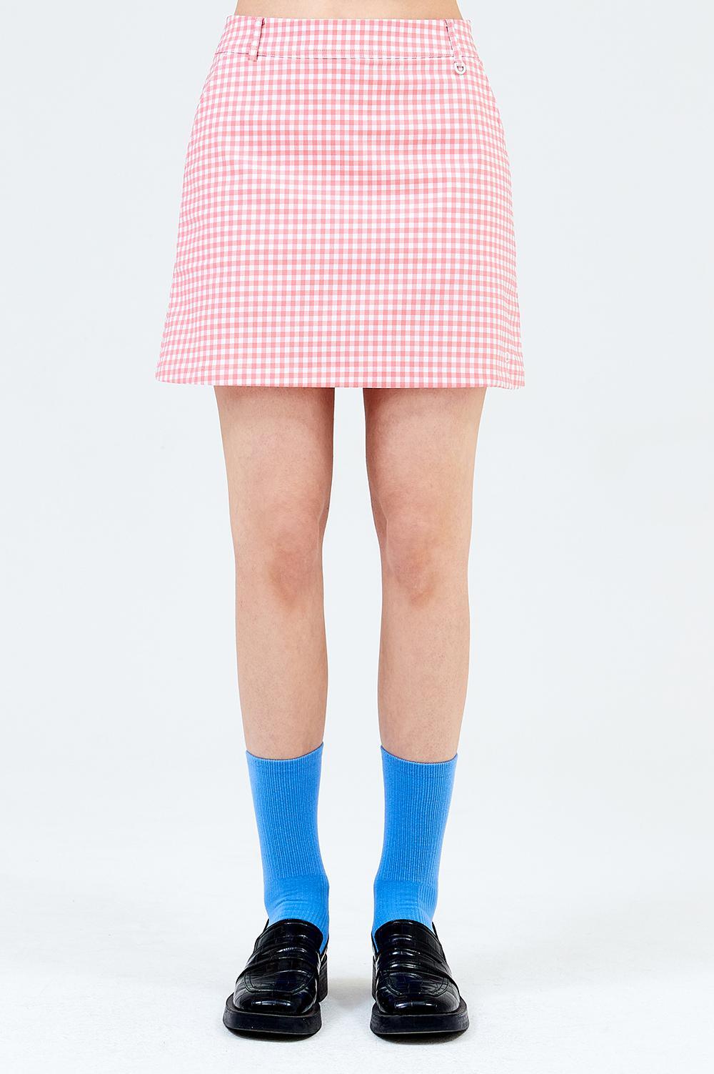 clove - [23SS clove] Gingham Check Skirt (Pink)