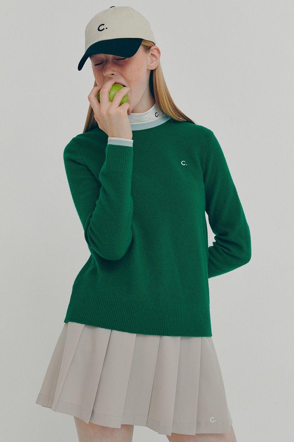 clove - [FW21 clove] Cashmere Blended Line Knit_Women (Green)