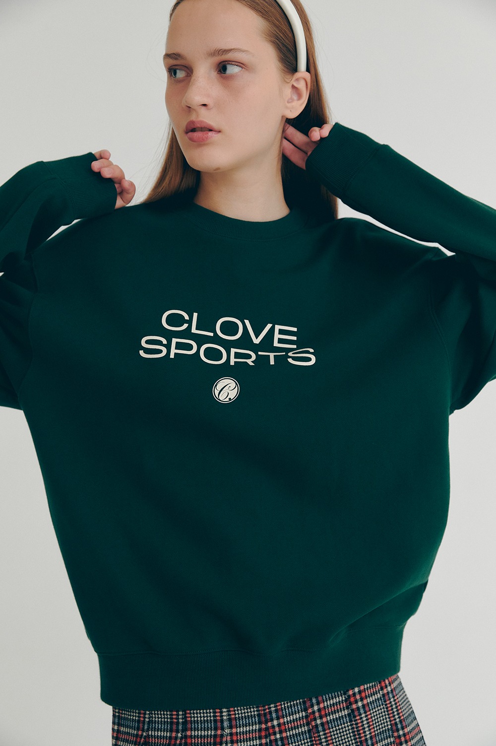clove - [22FW clove] Sports Sweatshirt (Dark Green)