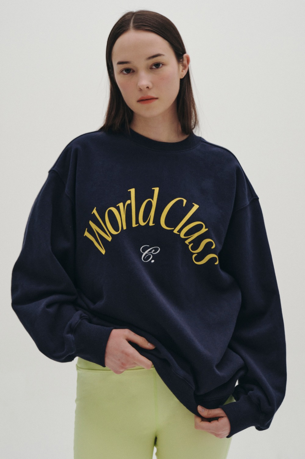 clove - [23SS clove] World Class Over-fit Sweatshirt (Dark Navy)
