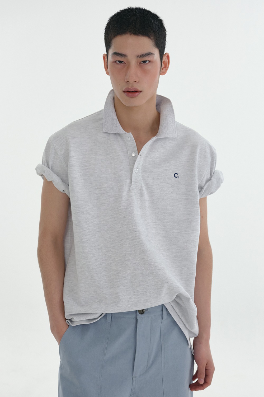 clove - [24SS clove] Standard Pique T-Shirt_Men (Light Grey)