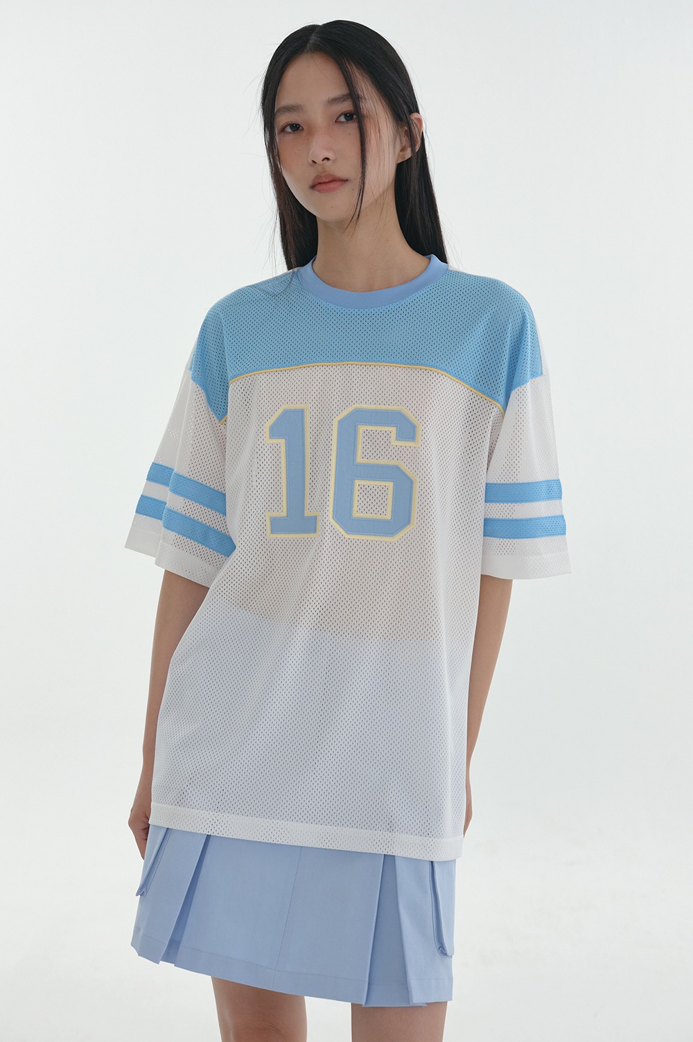 clove - [24SS clove] Team Mesh T-Shirt (Sky Blue)